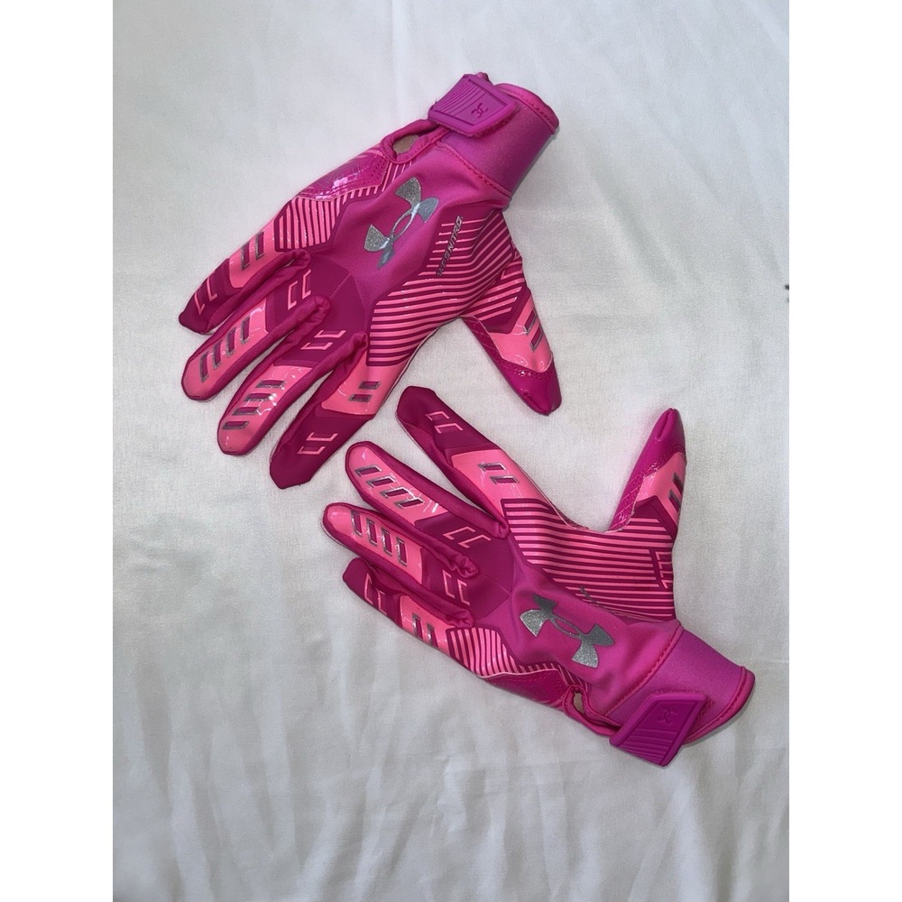 Under Armour Pink Football Gloves Medium